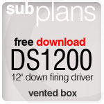 DS1200v 12" vented subwoofer plan